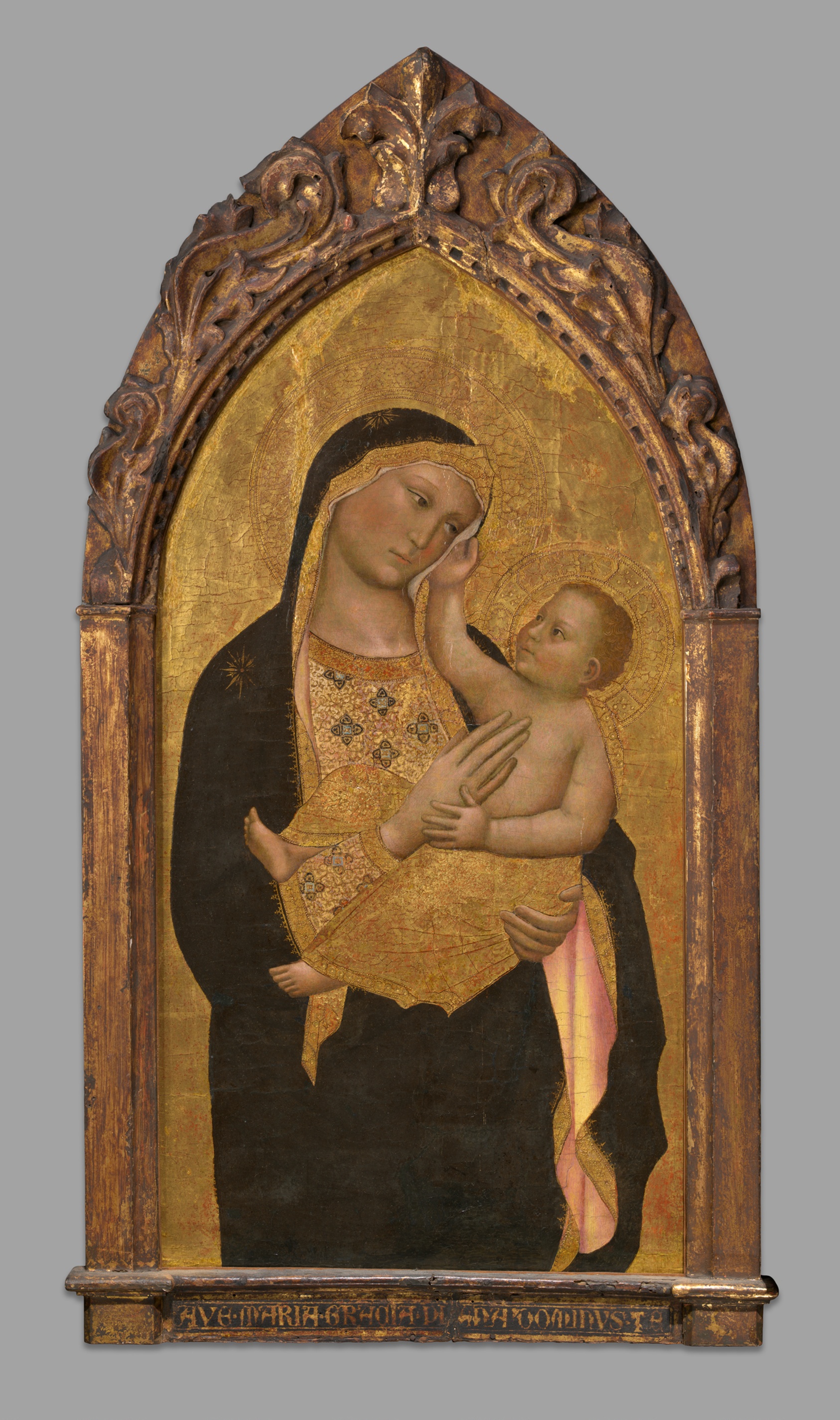 A work made of tempera on panel, transferred to canvas.