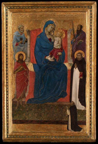 A work made of tempera on panel.