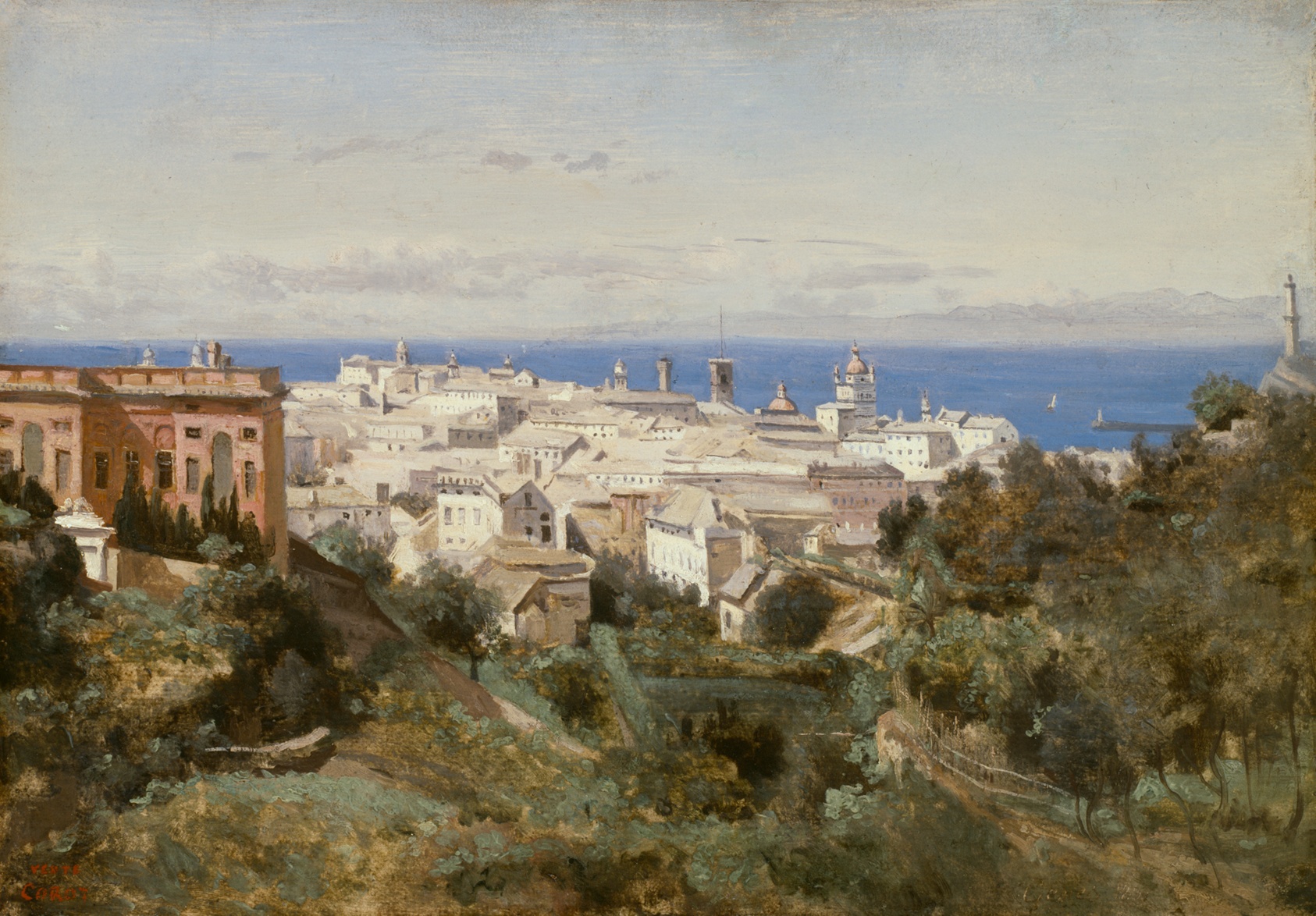 A work made of oil on paper, mounted on canvas.