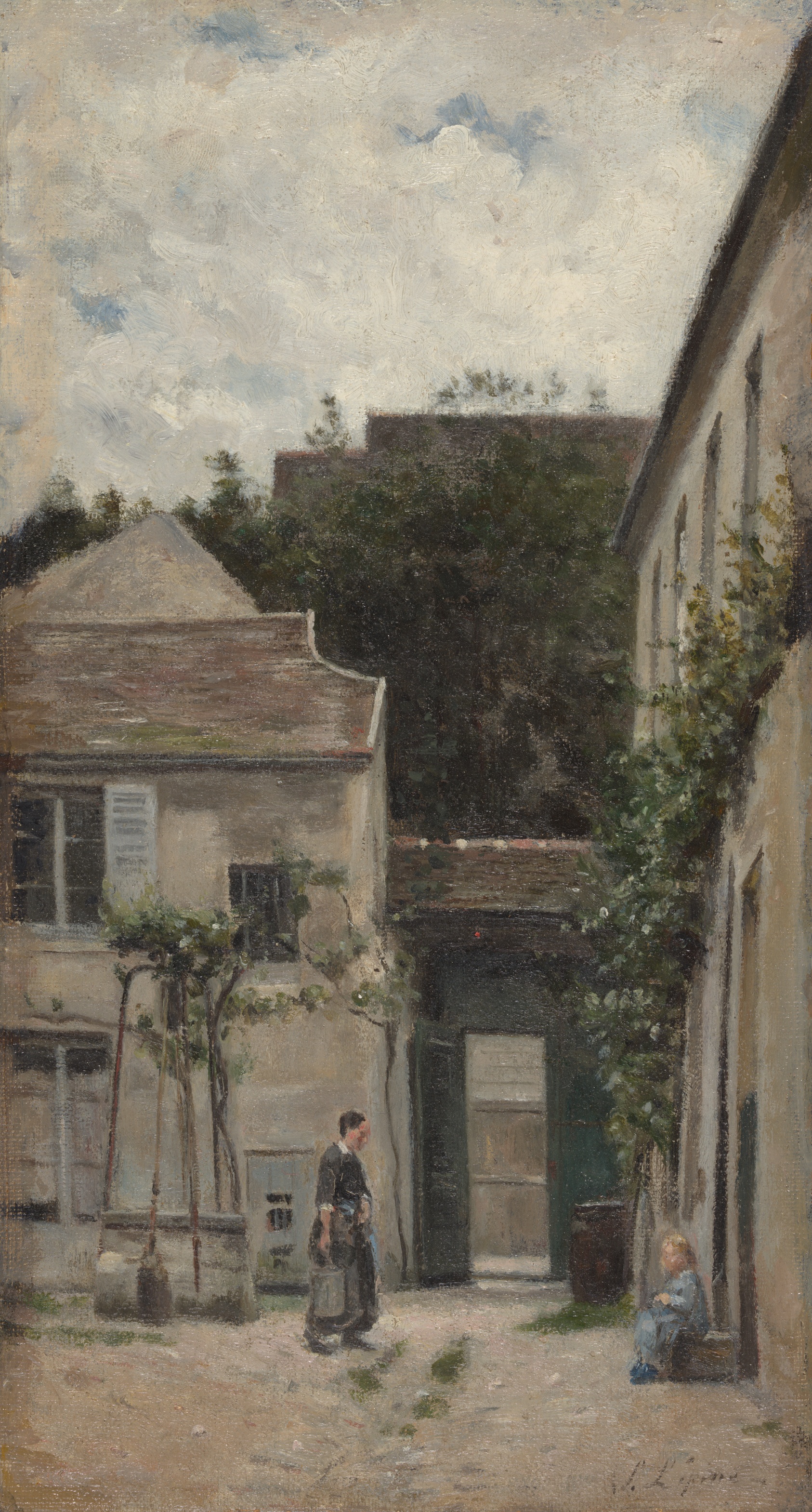 A work made of oil on canvas.