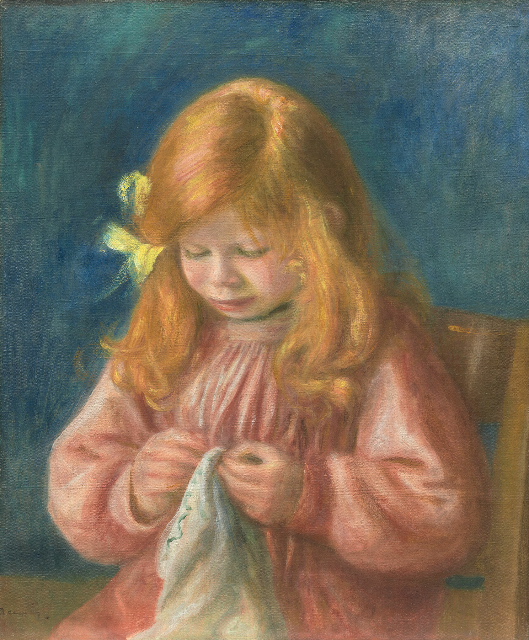 A work made of oil on canvas.
