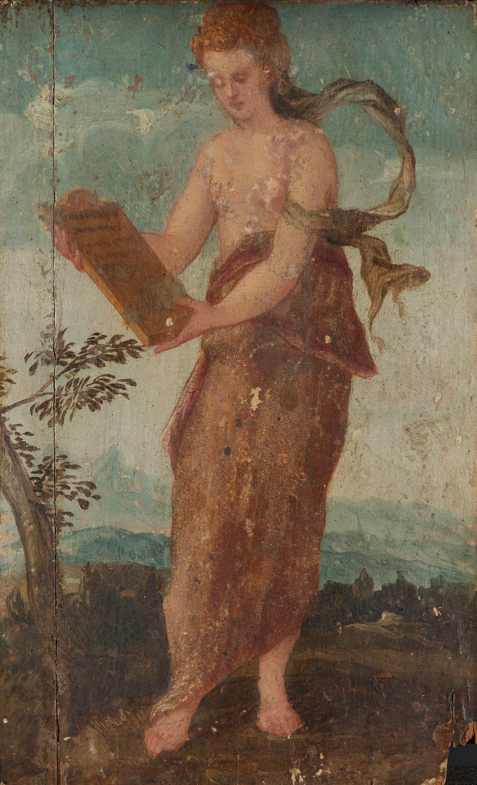 Woman with Writing Table . by Lambert Sustris