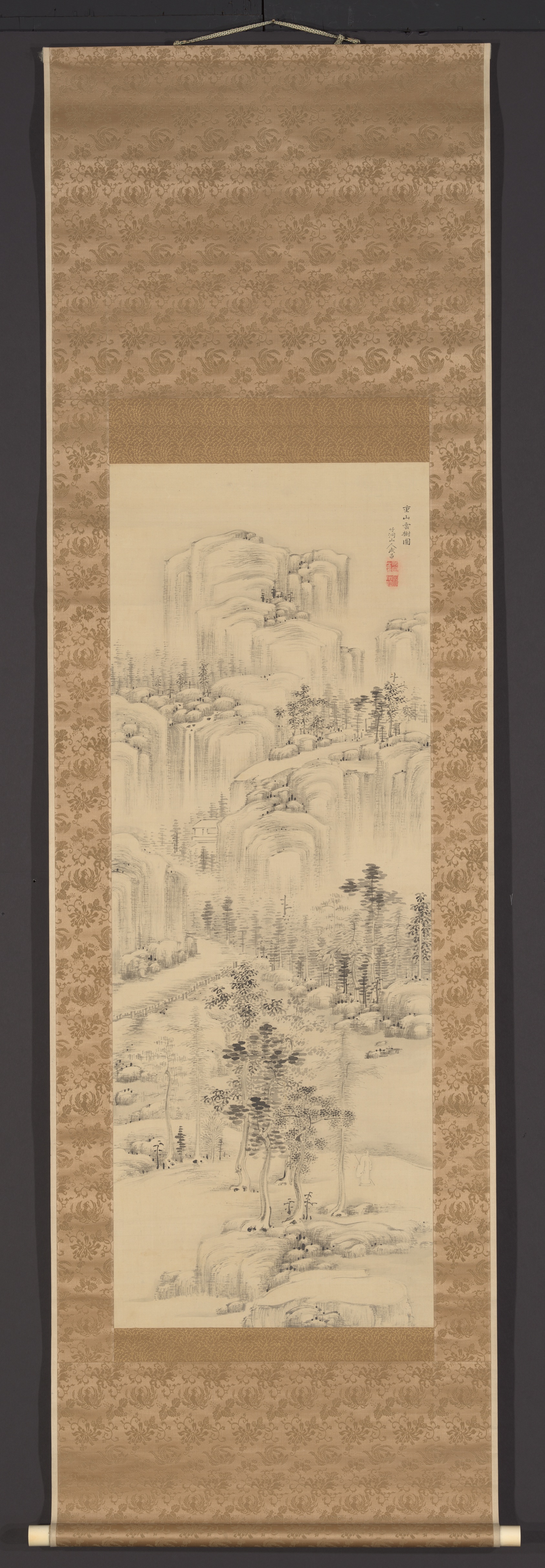 A work made of hanging scroll; ink on silk.