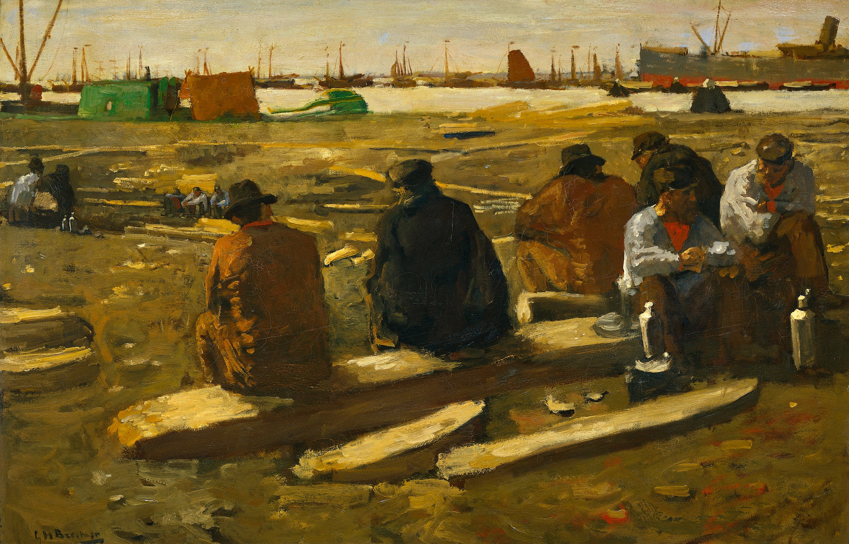 Lunch Break at the Building Site in the Van Diemenstraat in Amsterdam by George Hendrik Breitner