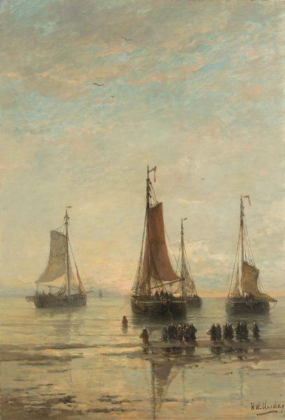 Fishing Boats from Scheveningen Anchored by Hendrik Willem Mesdag