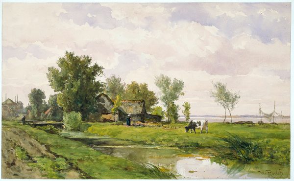 Farm on a Ditch by Willem Roelofs