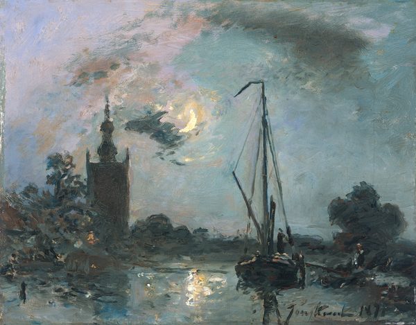 Overschie in the Moonlight by Johan Jongkind