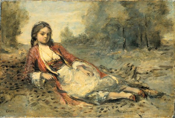 French: Algérienne Algerien by Jean-Baptiste Camille Corot