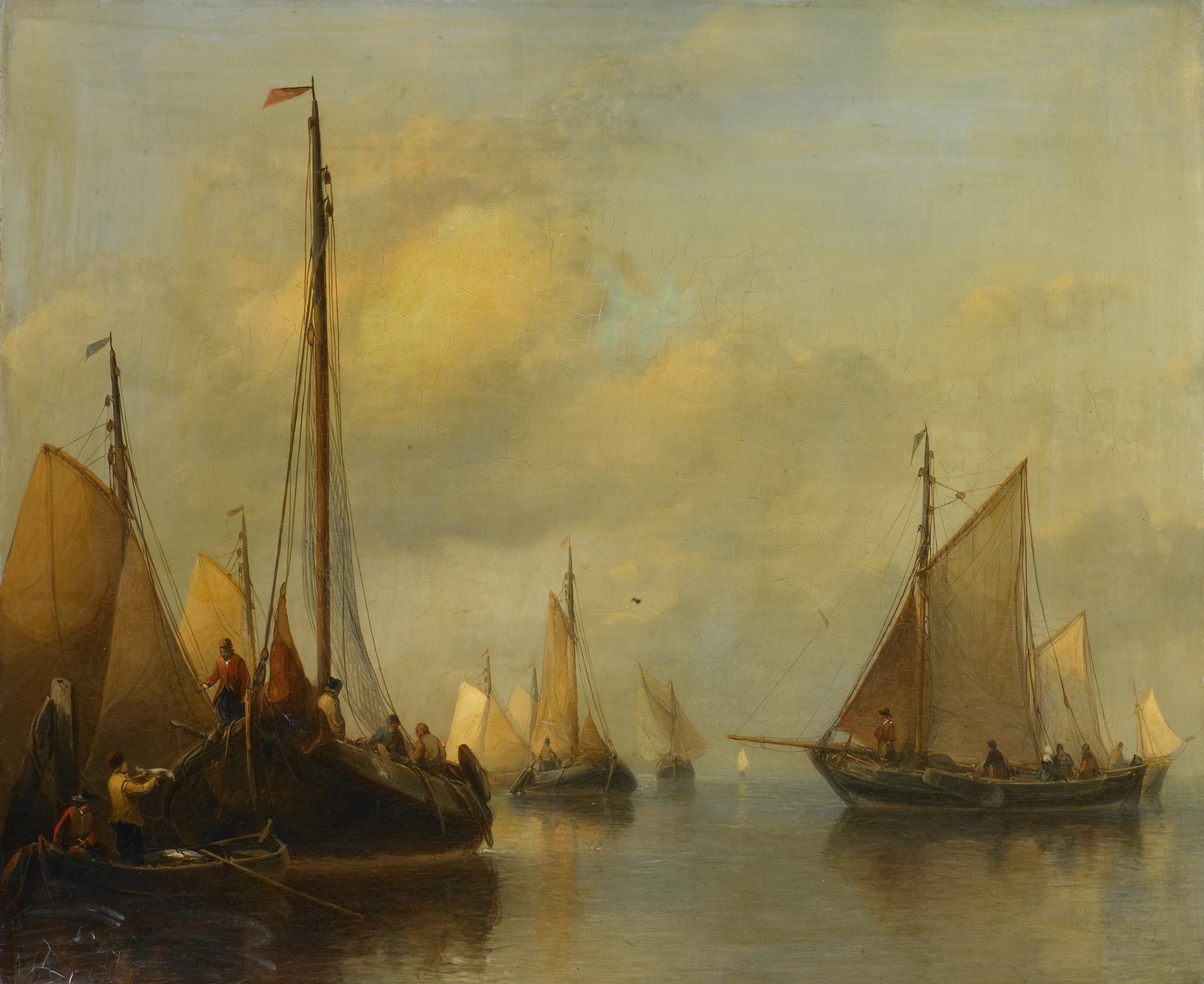 Fishing Boats on Calm Water by Anthonie Waldorp