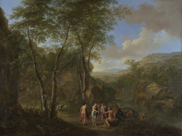 A Landscape with the Judgement of Paris by Cornelius van Poelenburgh