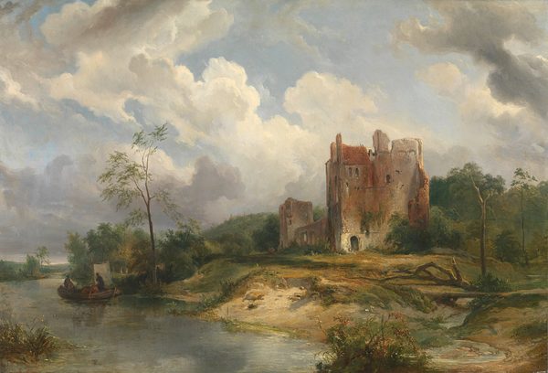 River Landscape with Ruin by Wijnand Nuijen
