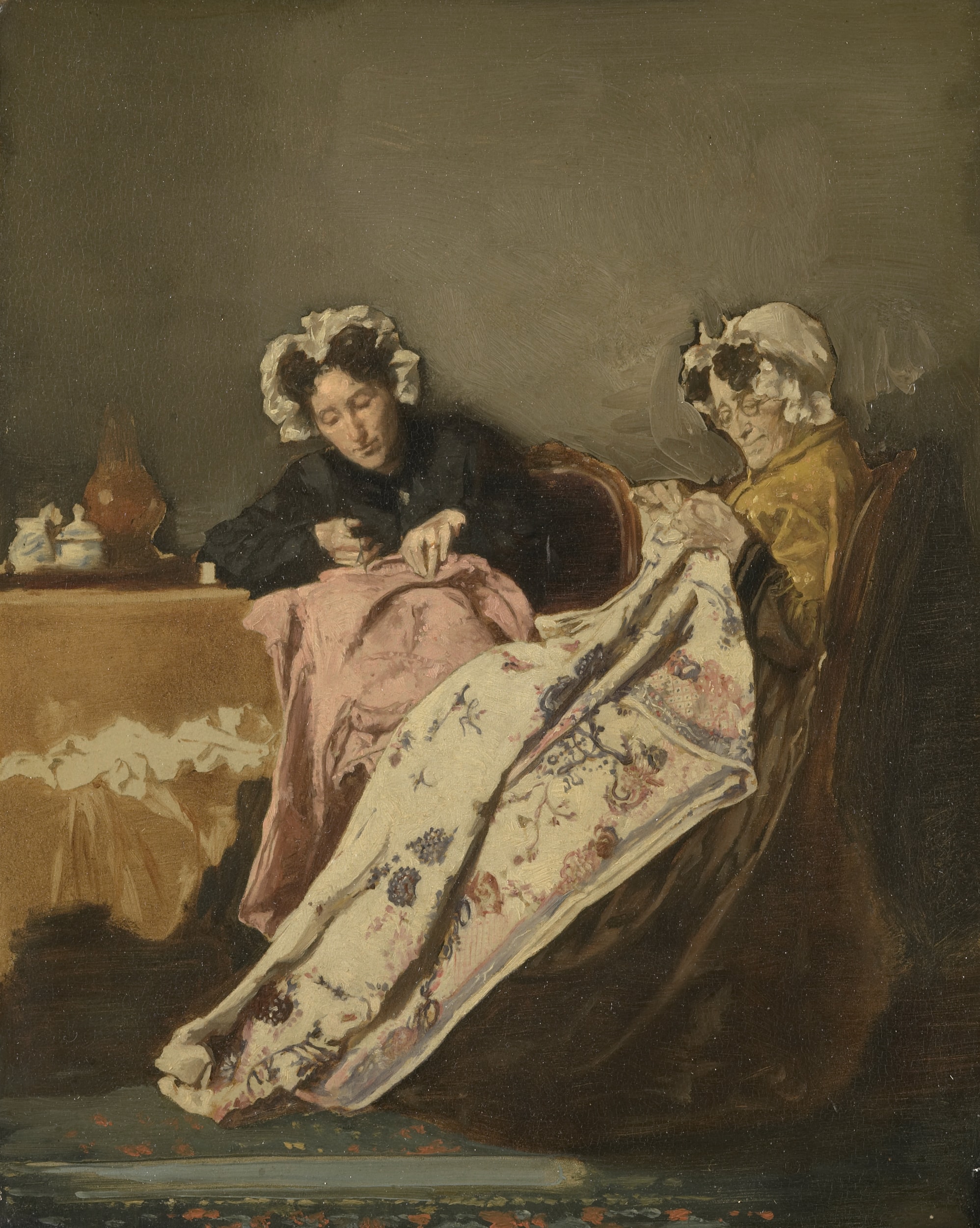 Two Women Sewing by Alexander Hugo Bakker Korff