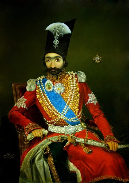 Portrait of Nasir al-Din Shah by Bahram Kirmanshahi (Persian, 19th century)