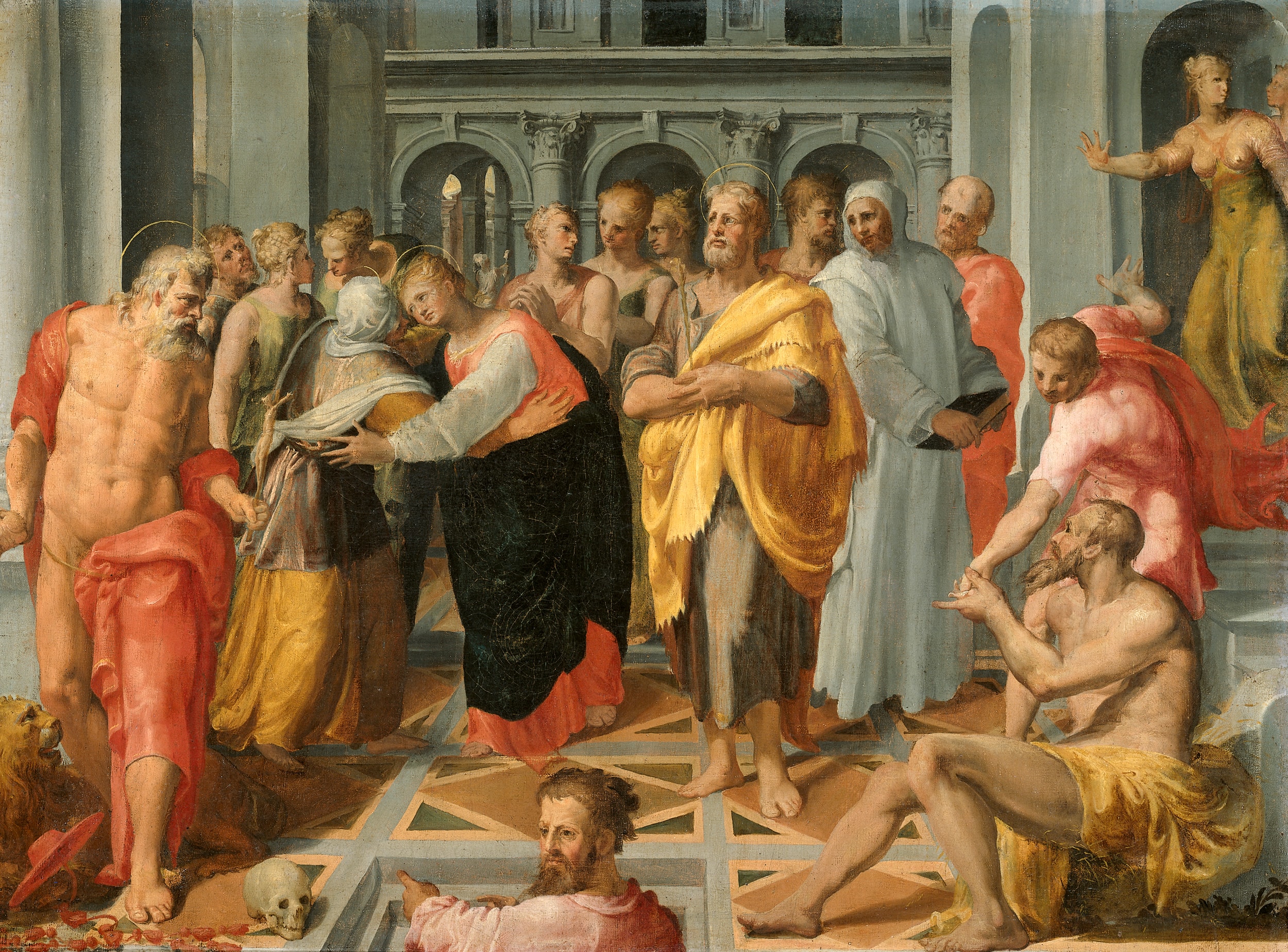 Visitation (Meeting of Mary and Elizabeth in the Presence of Saints Joseph and Jerome) by Pellegrini Tiballdi