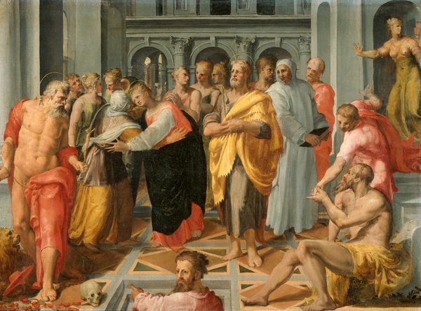 Visitation (Meeting of Mary and Elizabeth in the Presence of Saints Joseph and Jerome) by Pellegrini Tiballdi