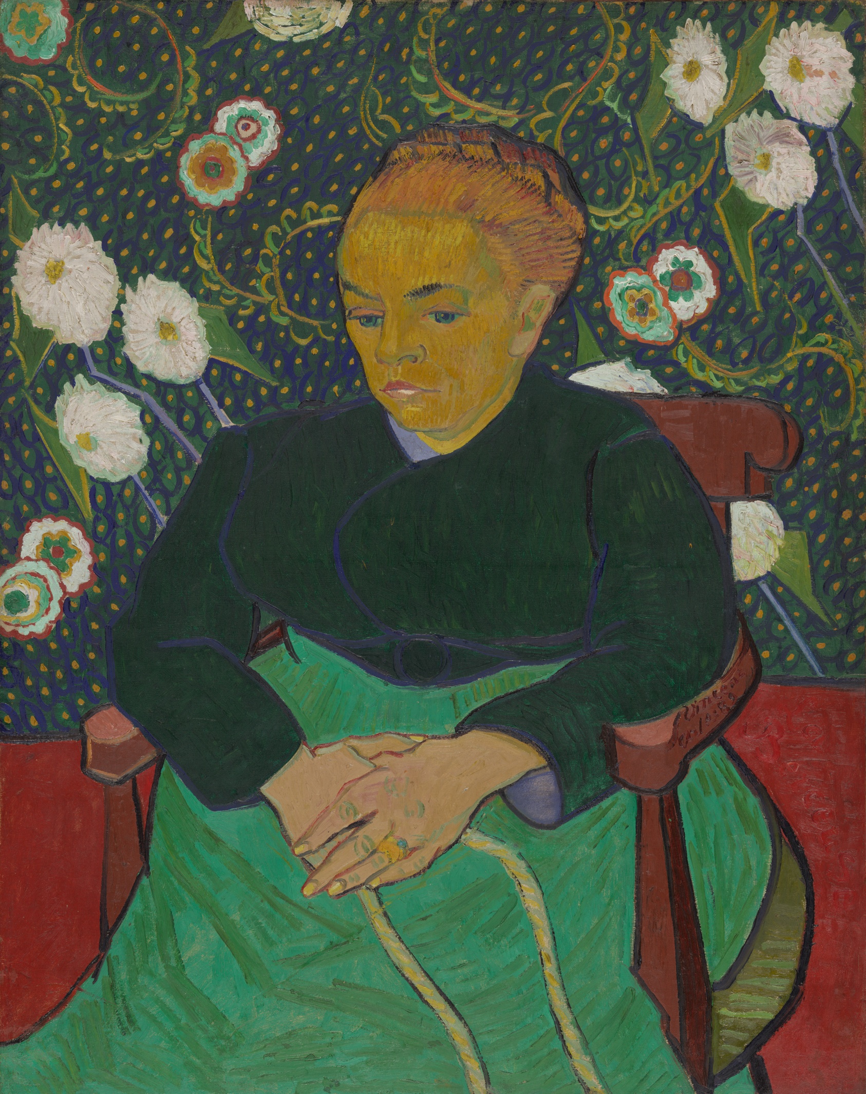 A work made of oil on canvas.