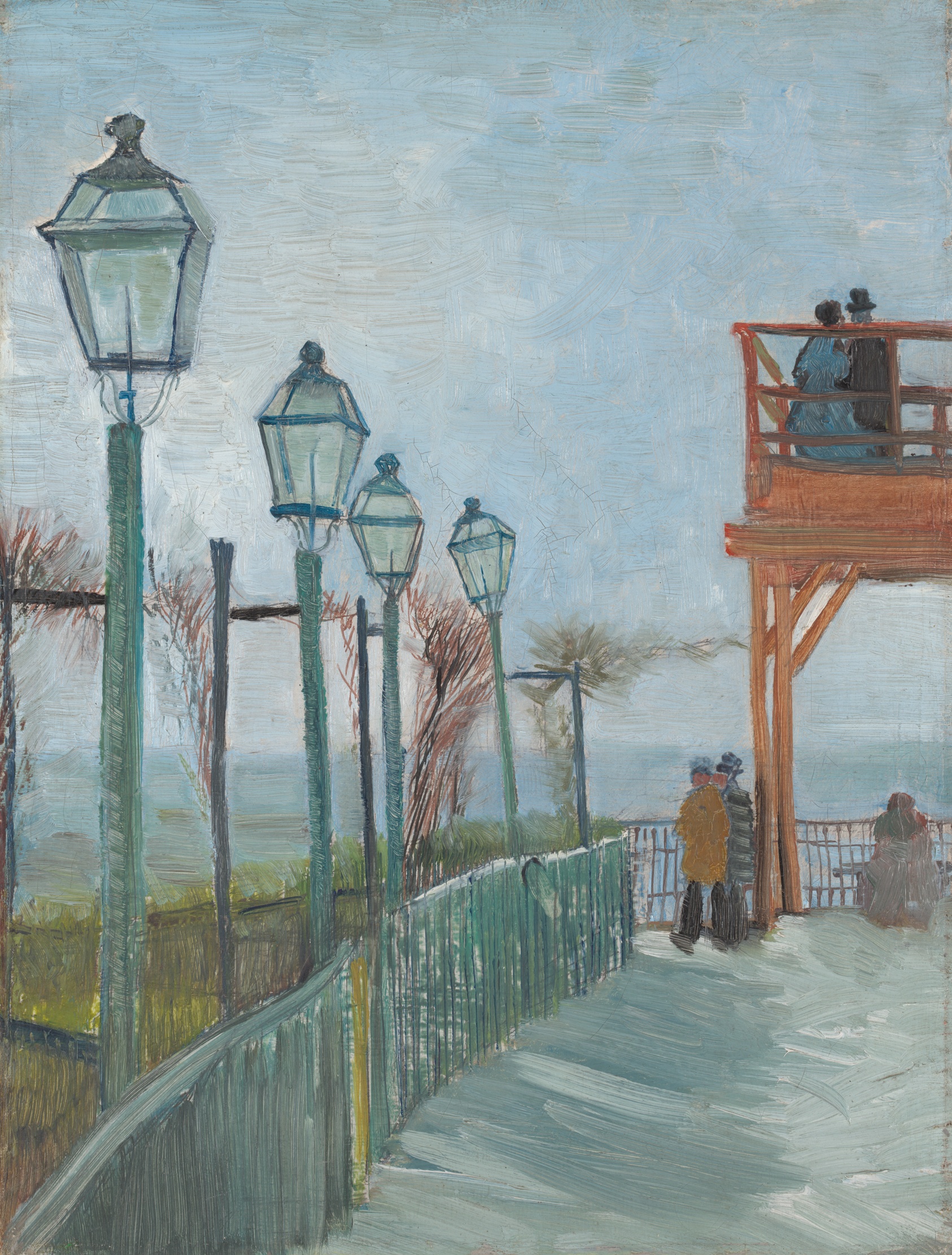 A work made of oil on canvas, mounted on pressboard.