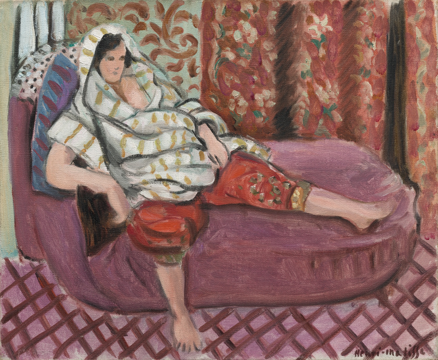 A work made of oil on canvas.
