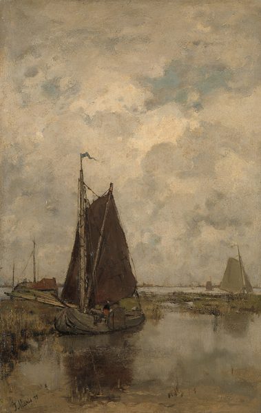 Gray day with ships by Jacob Maris