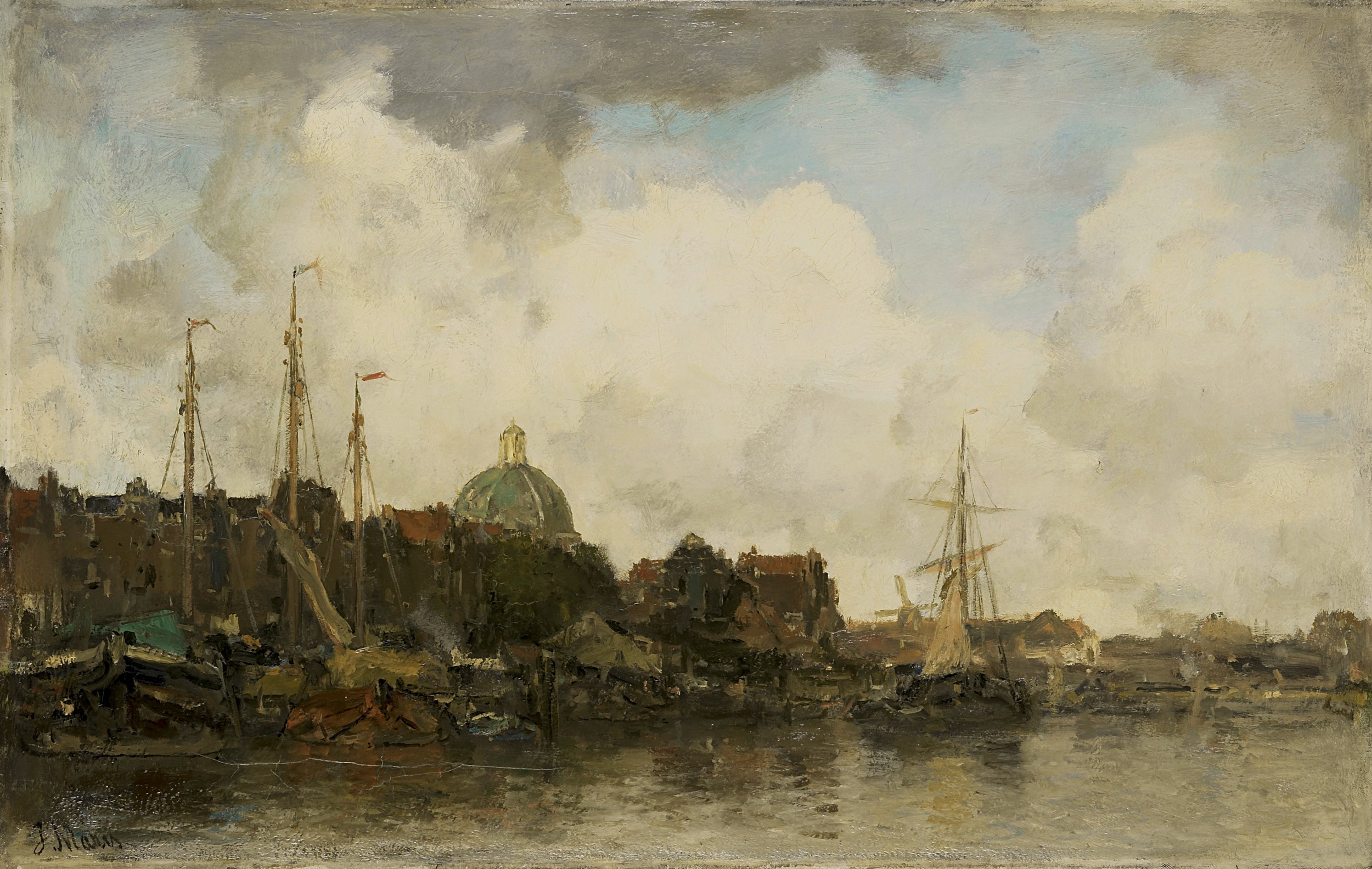 Cityscape with Domed Church by Jacob Maris