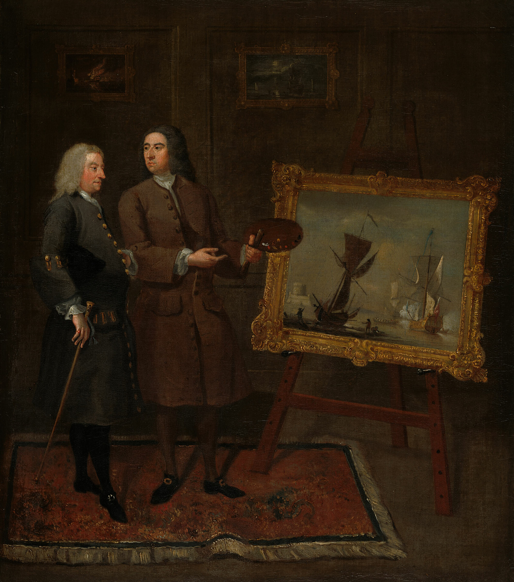 A work made of oil on canvas.