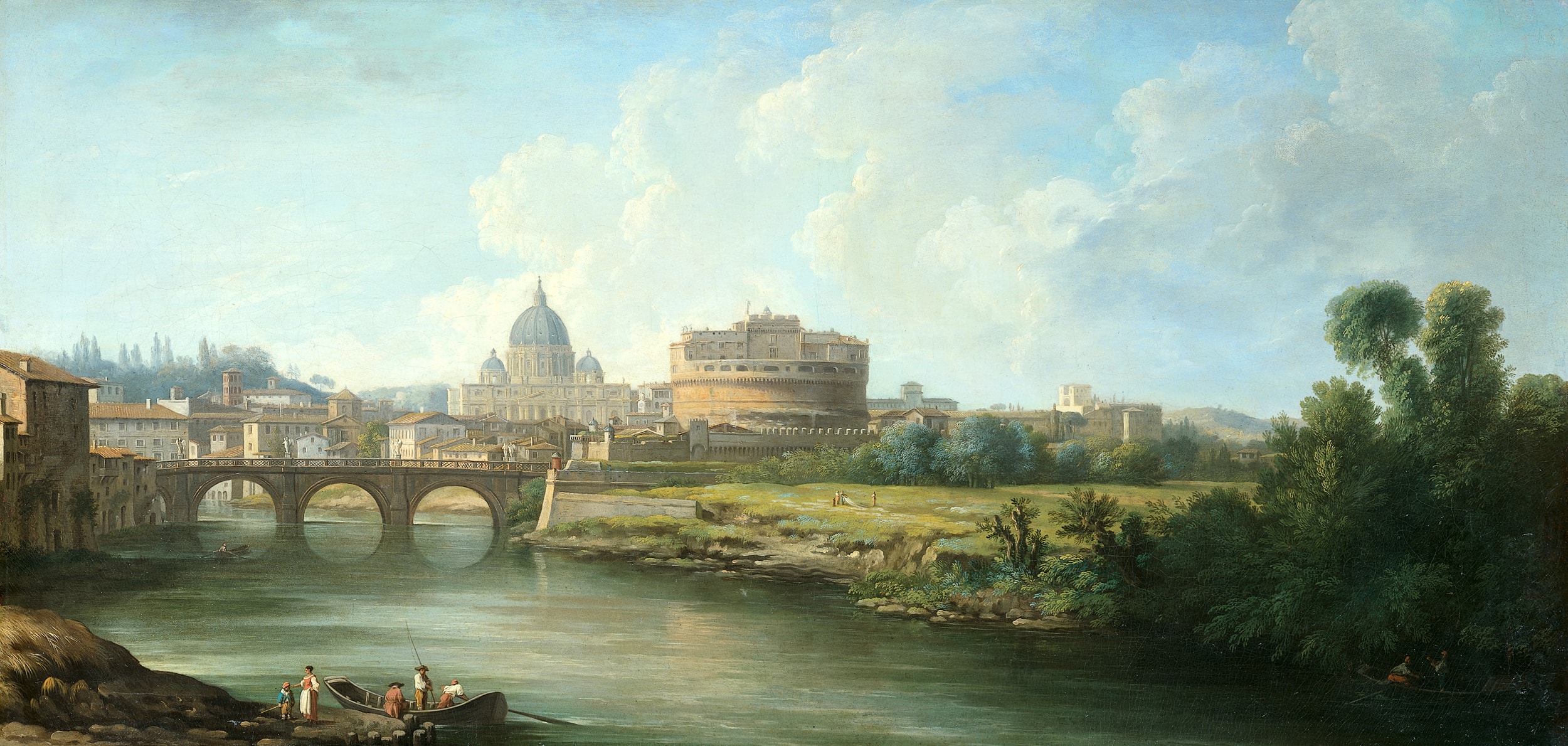 View of the Castel Sant'Angelo in Rome by Pierre-Antoine Demachy