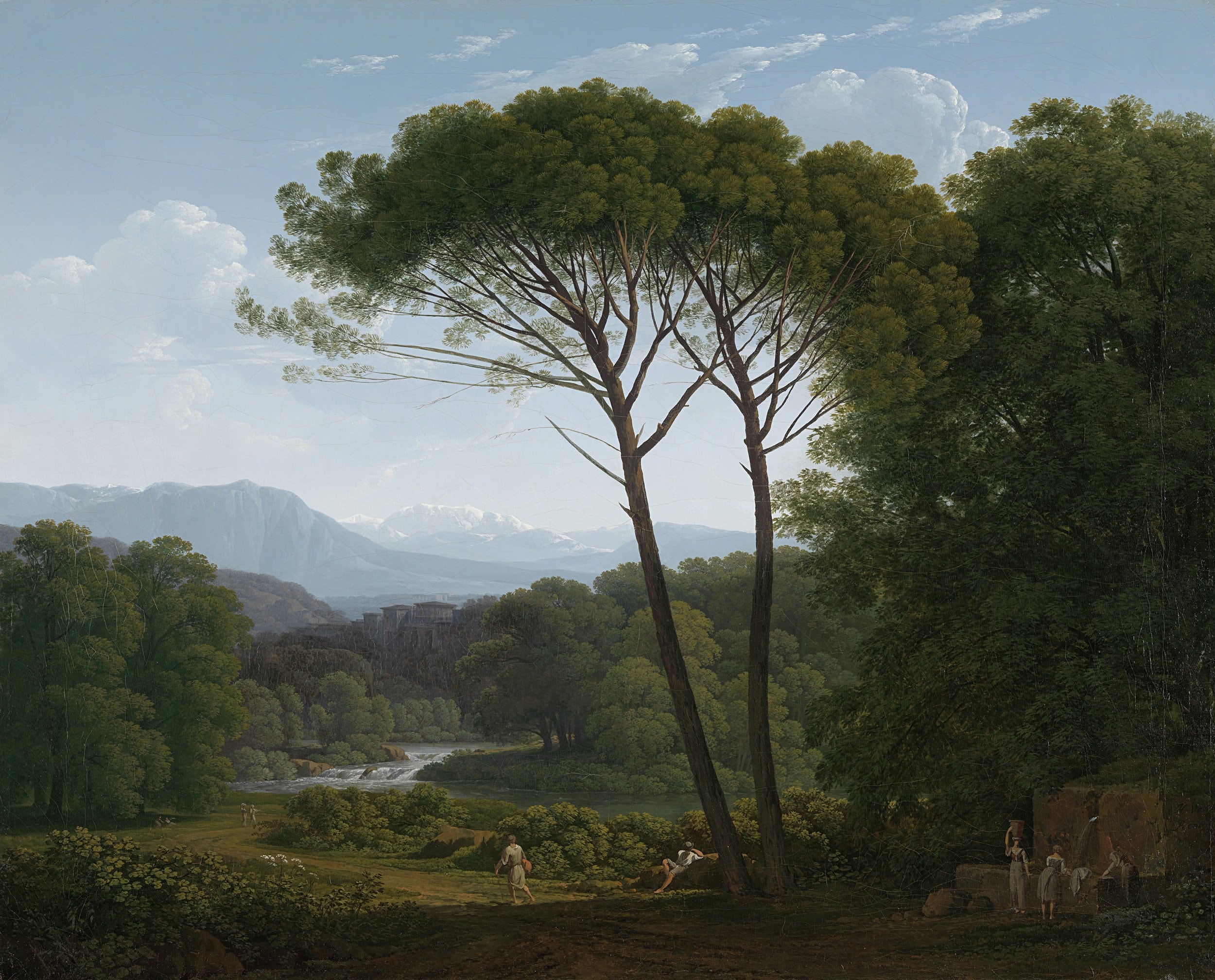 Italian Landscape with Pine Trees by Hendrik Voogd