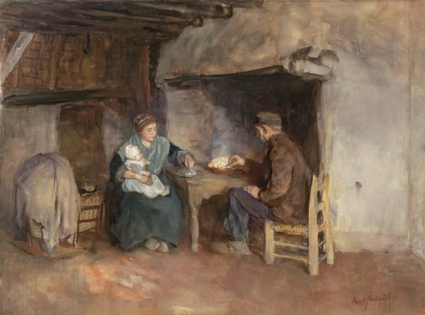 A Peasant Family at Lunch by Albert Neuhuys