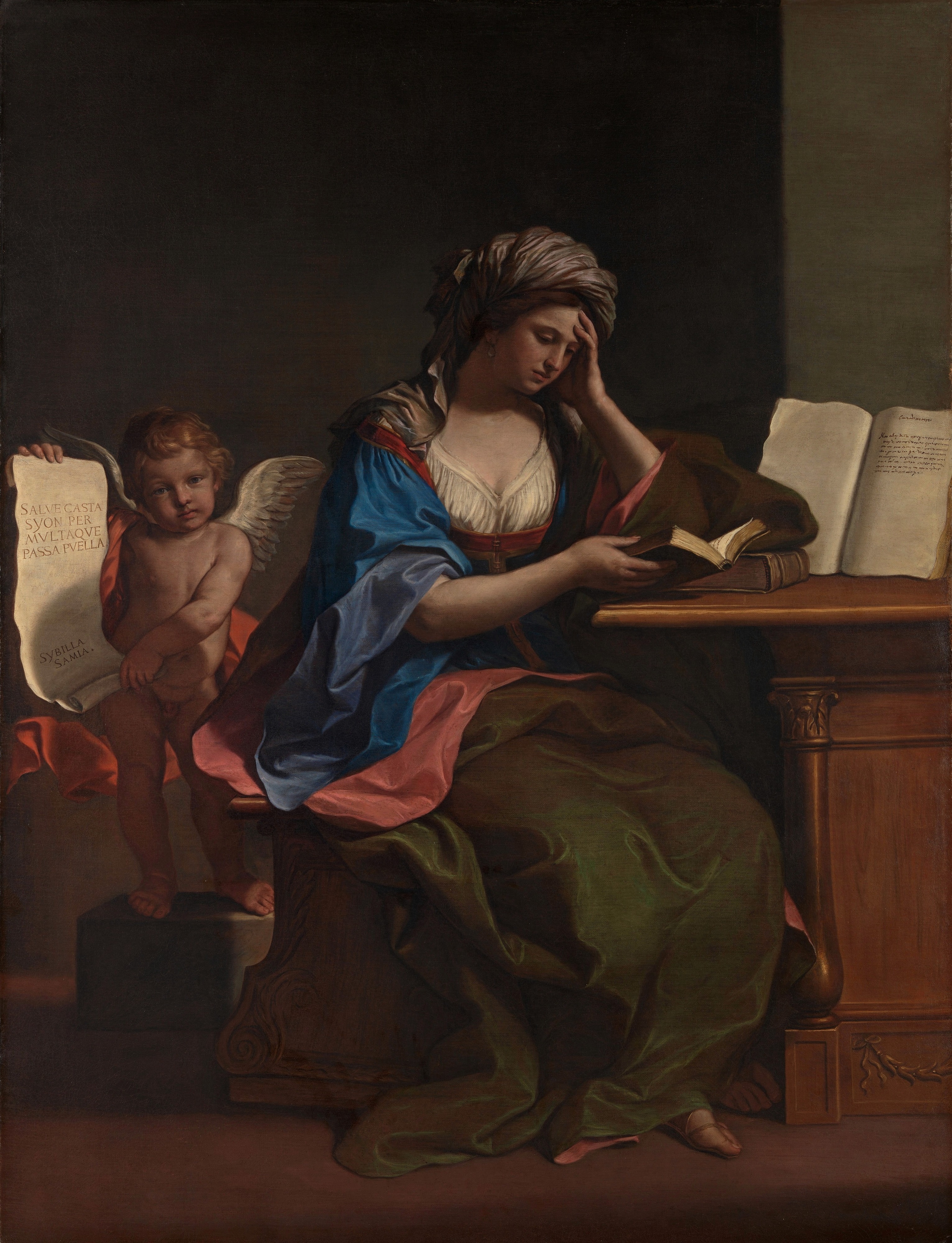 The Samian Sibyl with a Putto by Guercino