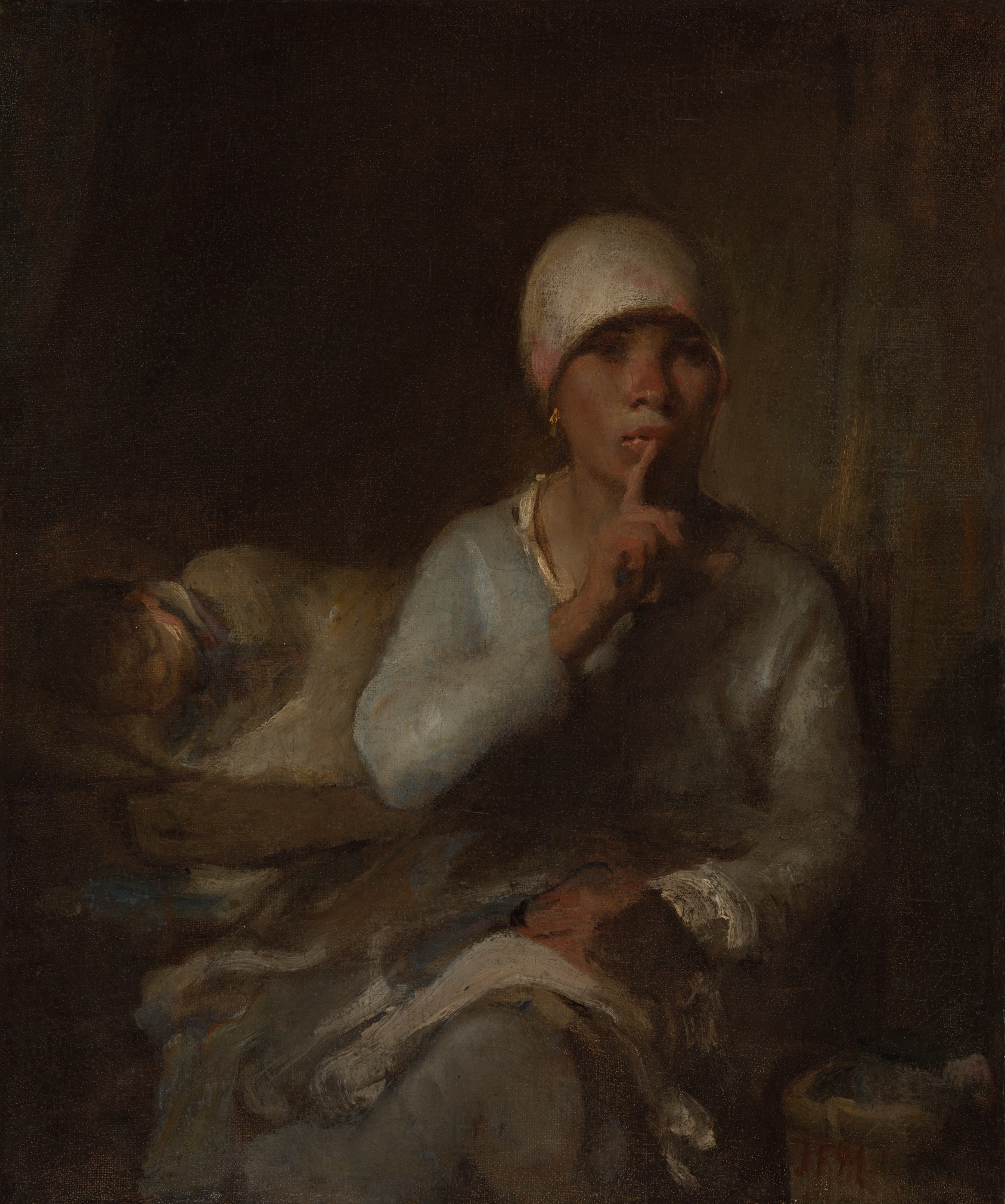A work made of oil on canvas.