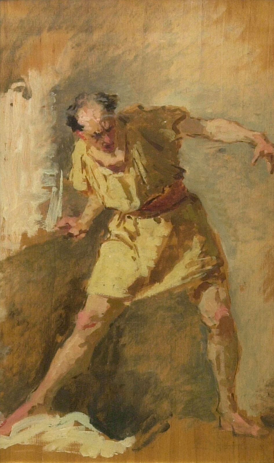 A work made of oil on panel.