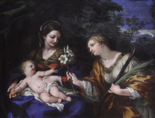 French: La Vierge, l'Enfant Jésus et Sainte Martine by Pietro da Cortona