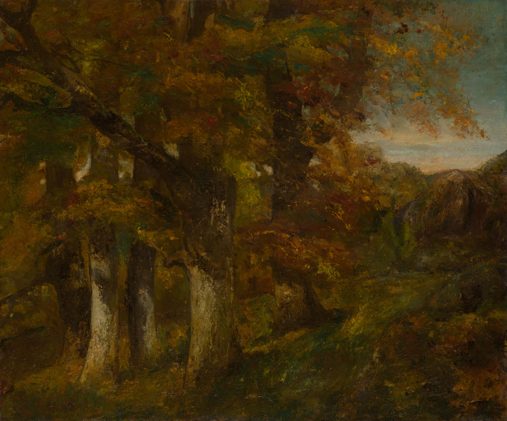 A work made of oil on canvas.