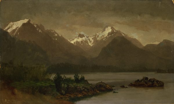 Untitled (mountains and lake) by Albert Bierstadt