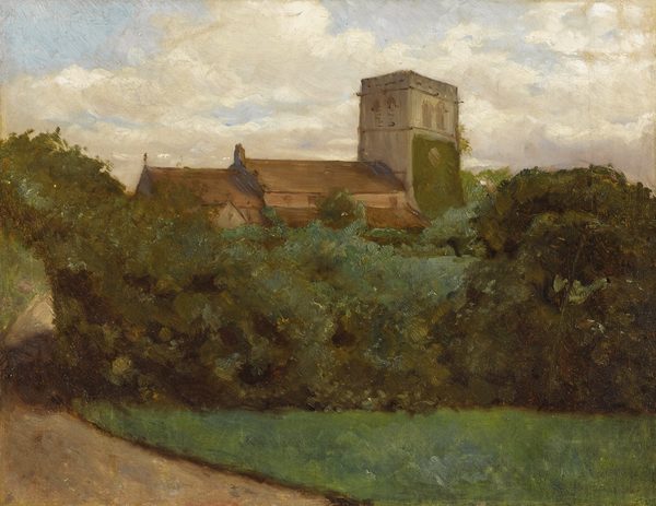 Tottenham Church, London, 1869 by Albert Bierstadt