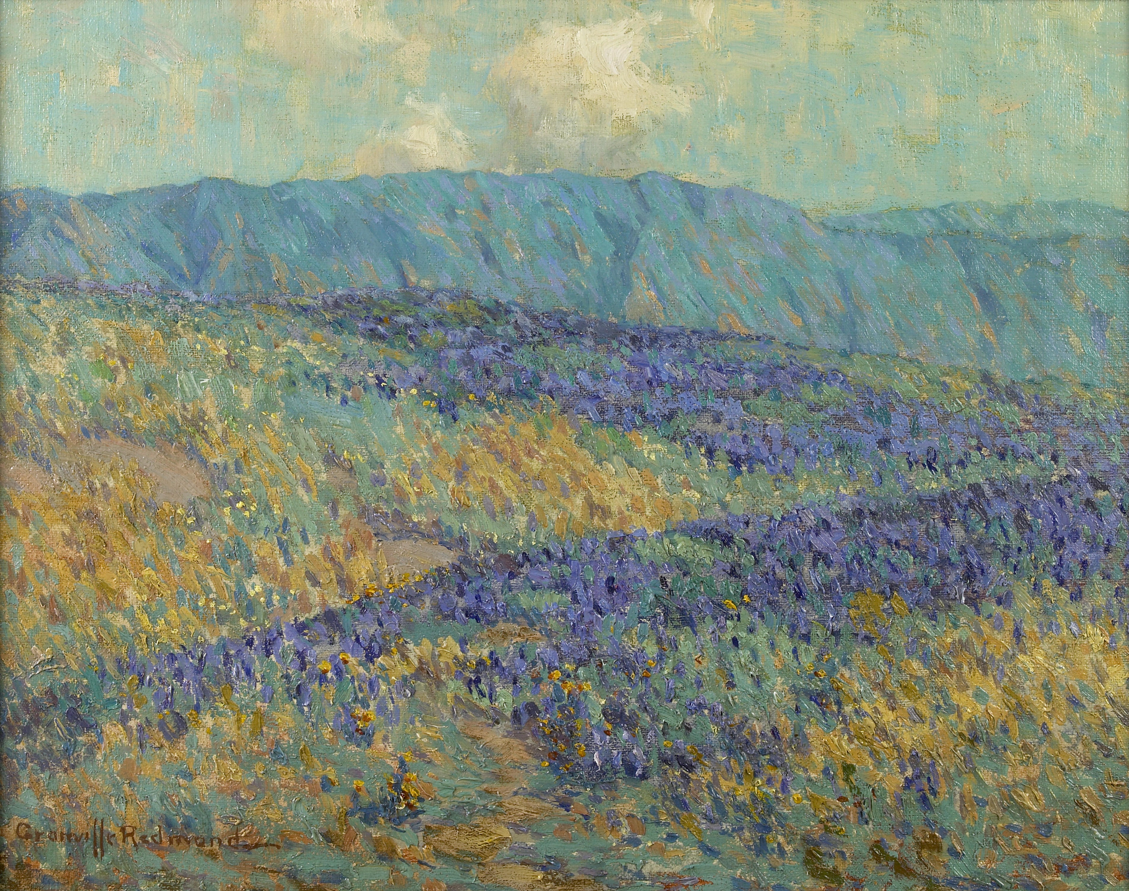 Blue flowers by Granville Redmond
