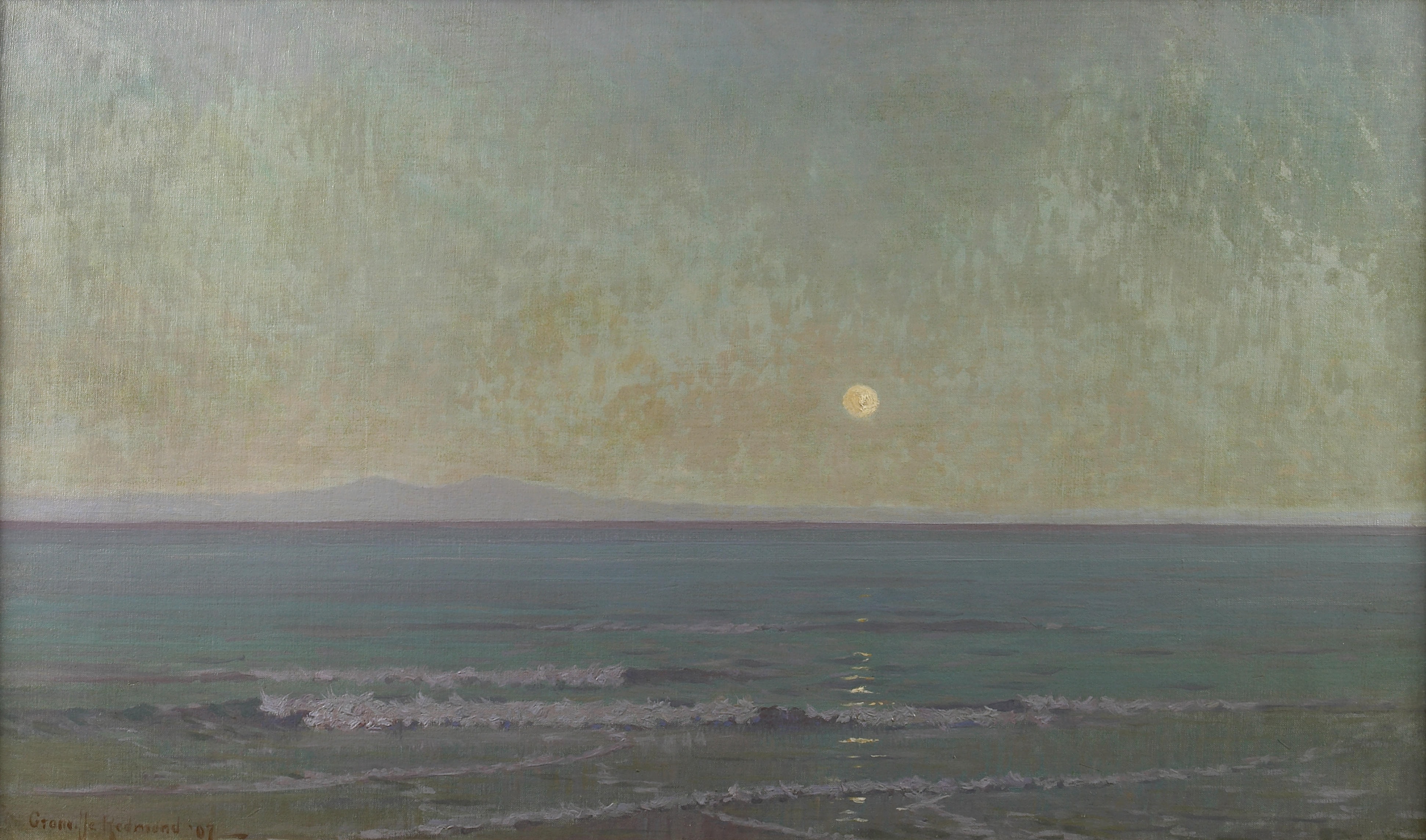 Quiet moonlight (beyond Catalina Island) by Granville Redmond