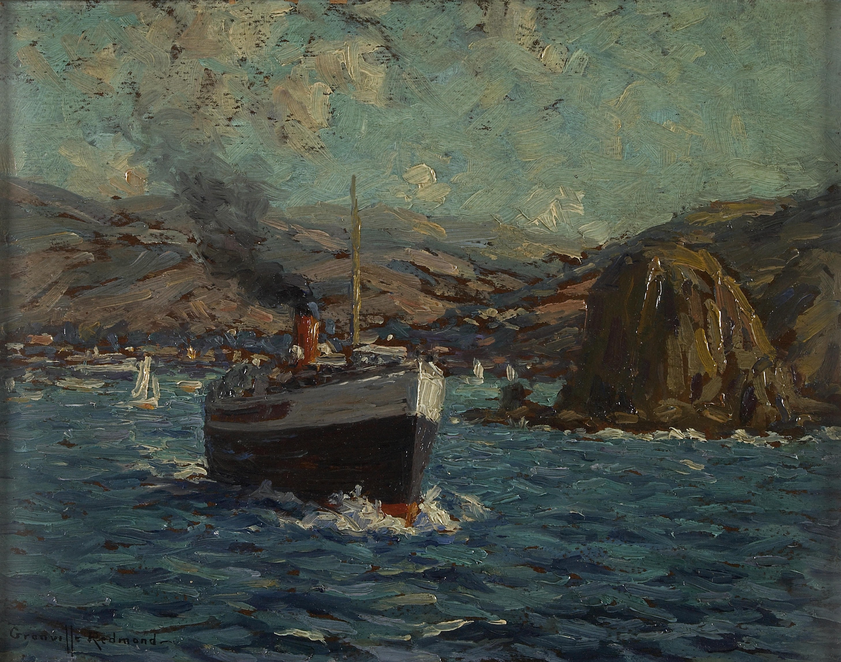 Steamer leaving Avalon, Catalina Island by Granville Redmond
