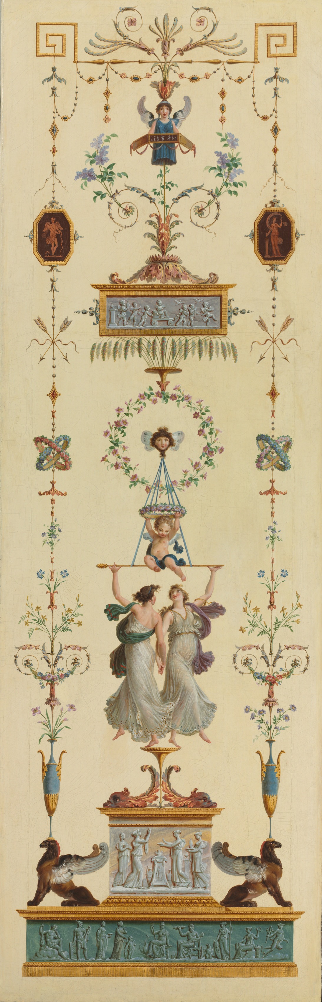Decorative Panels, Double-leaf Doors, Overdoor Paintings