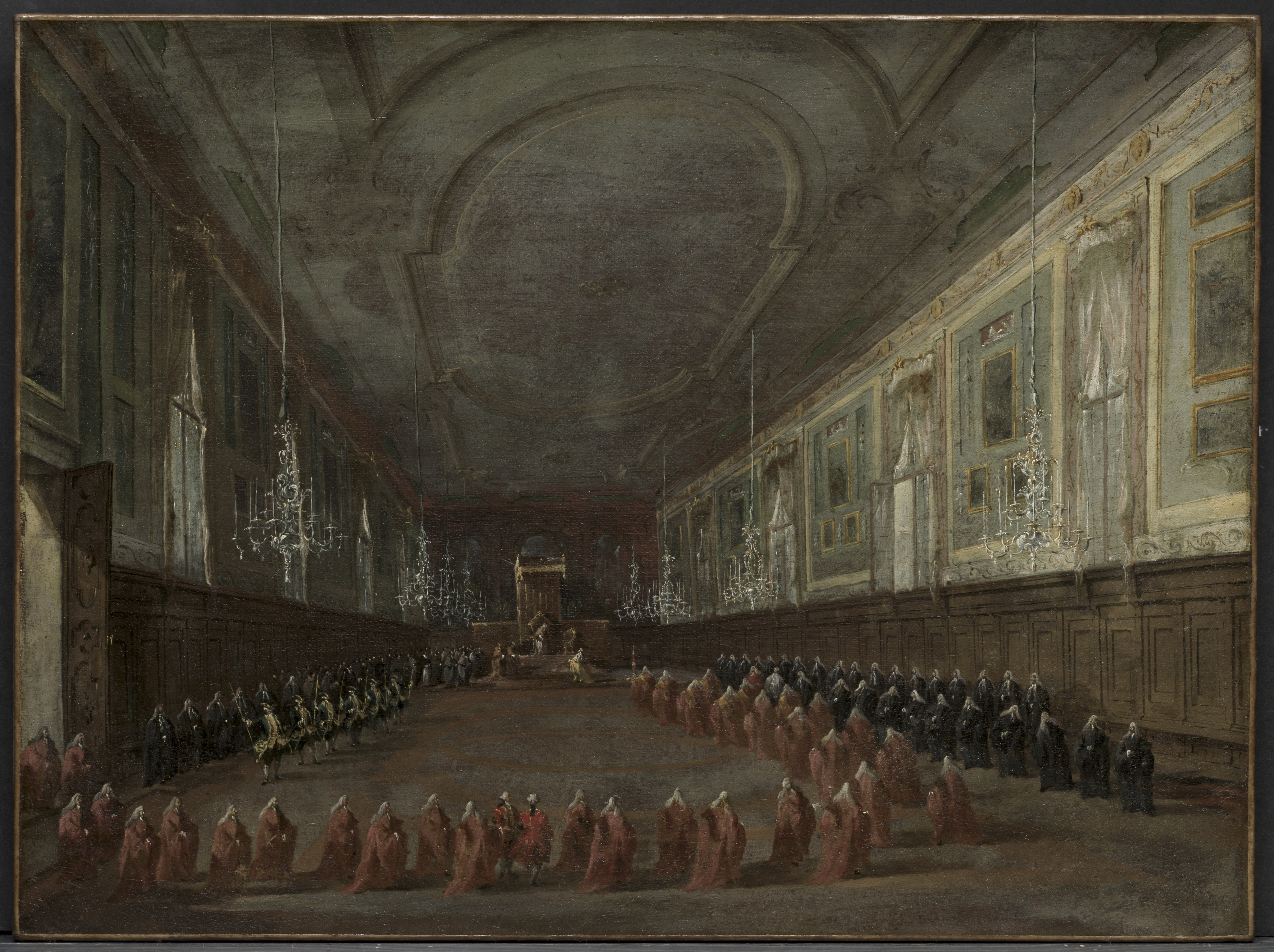 Pope Pius VI Descending the Throne to Take Leave of the Doge in the Hall of Saints Giovanni e Paolo, 1782