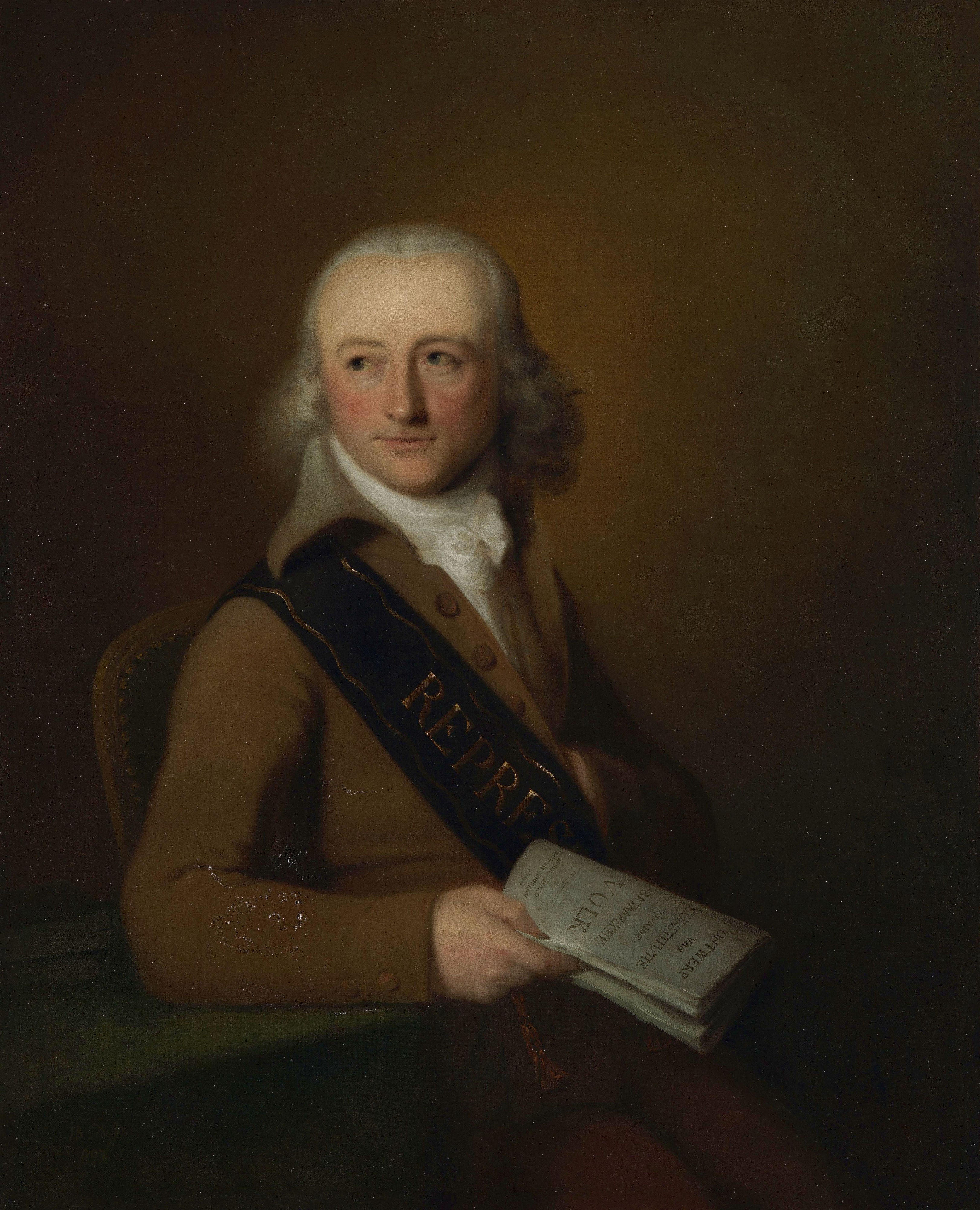 Portrait of Leonardus van der Voort by Johann Baptist Scheffer