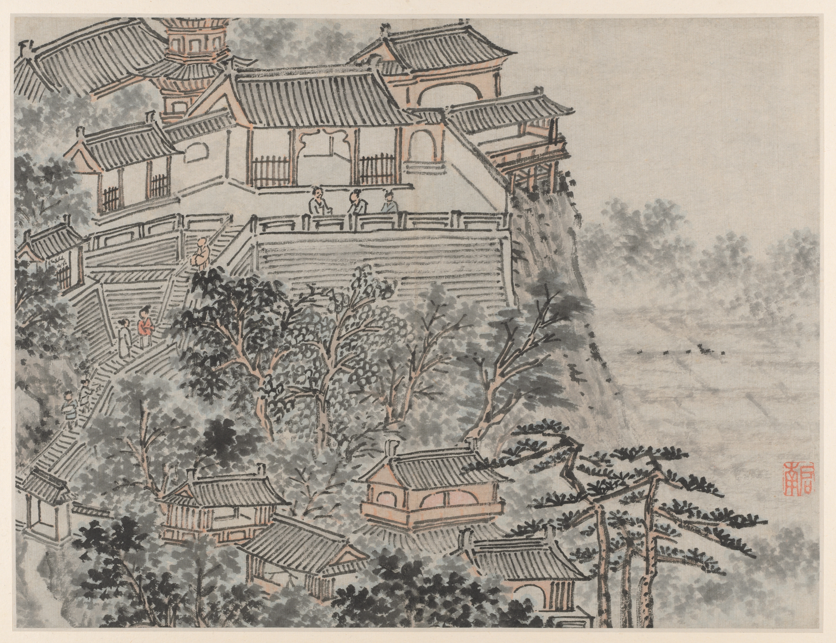 The Five Sages Terrace, from Twelve Views of Tiger Hill, Suzhou