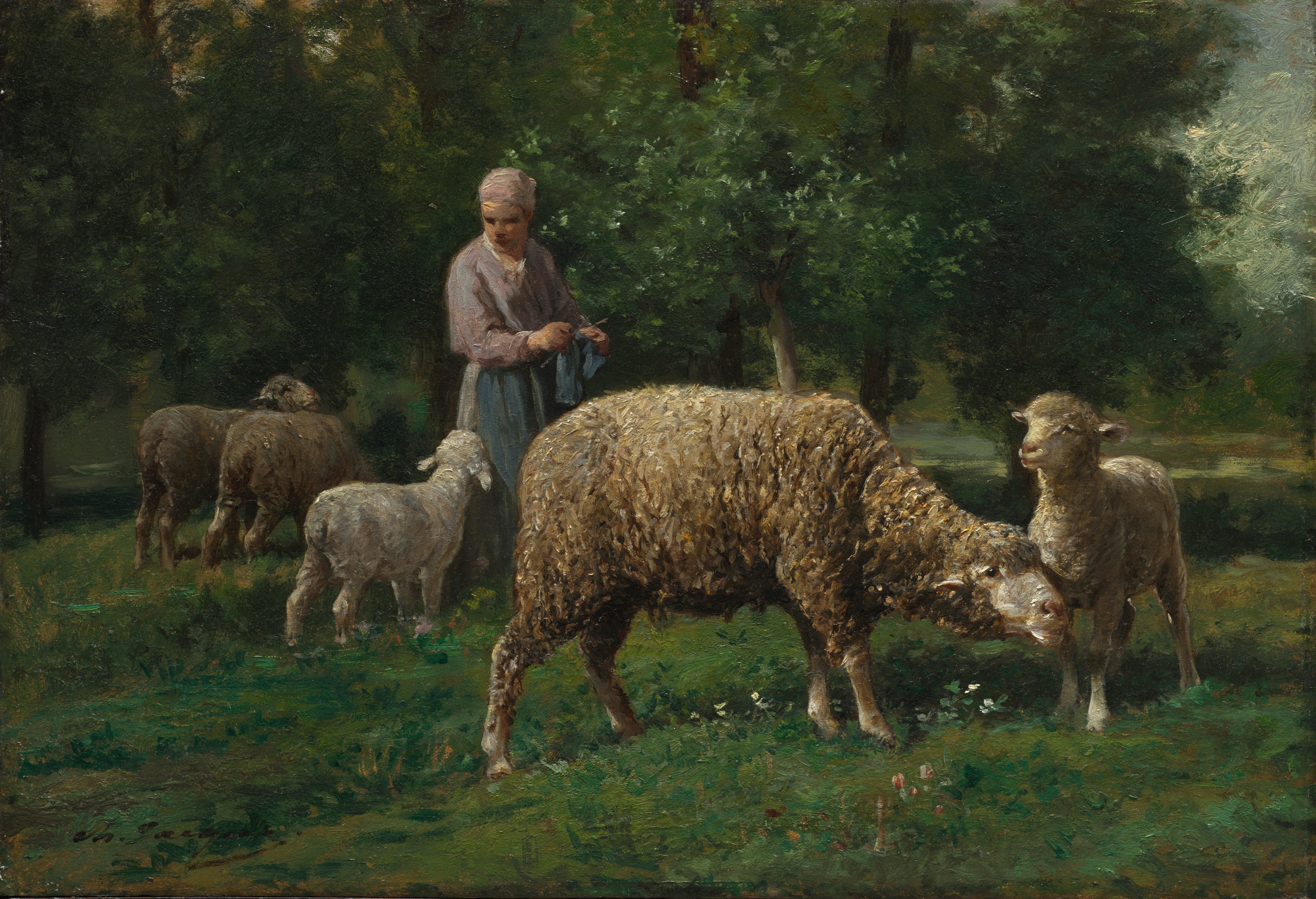 Shepherdess with Sheep