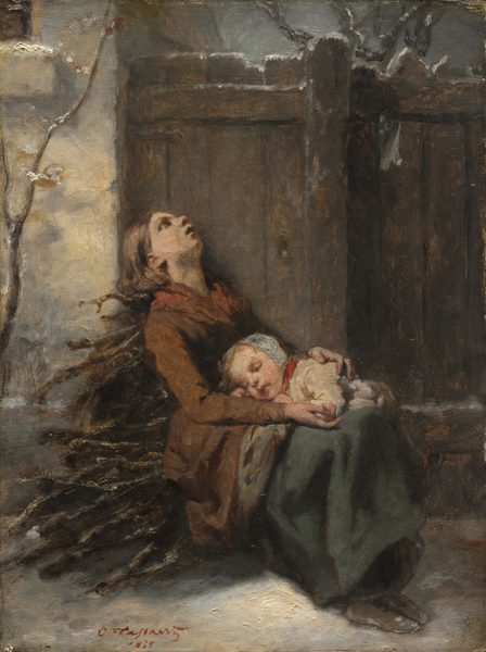 Destitute Mother and Child in Winter