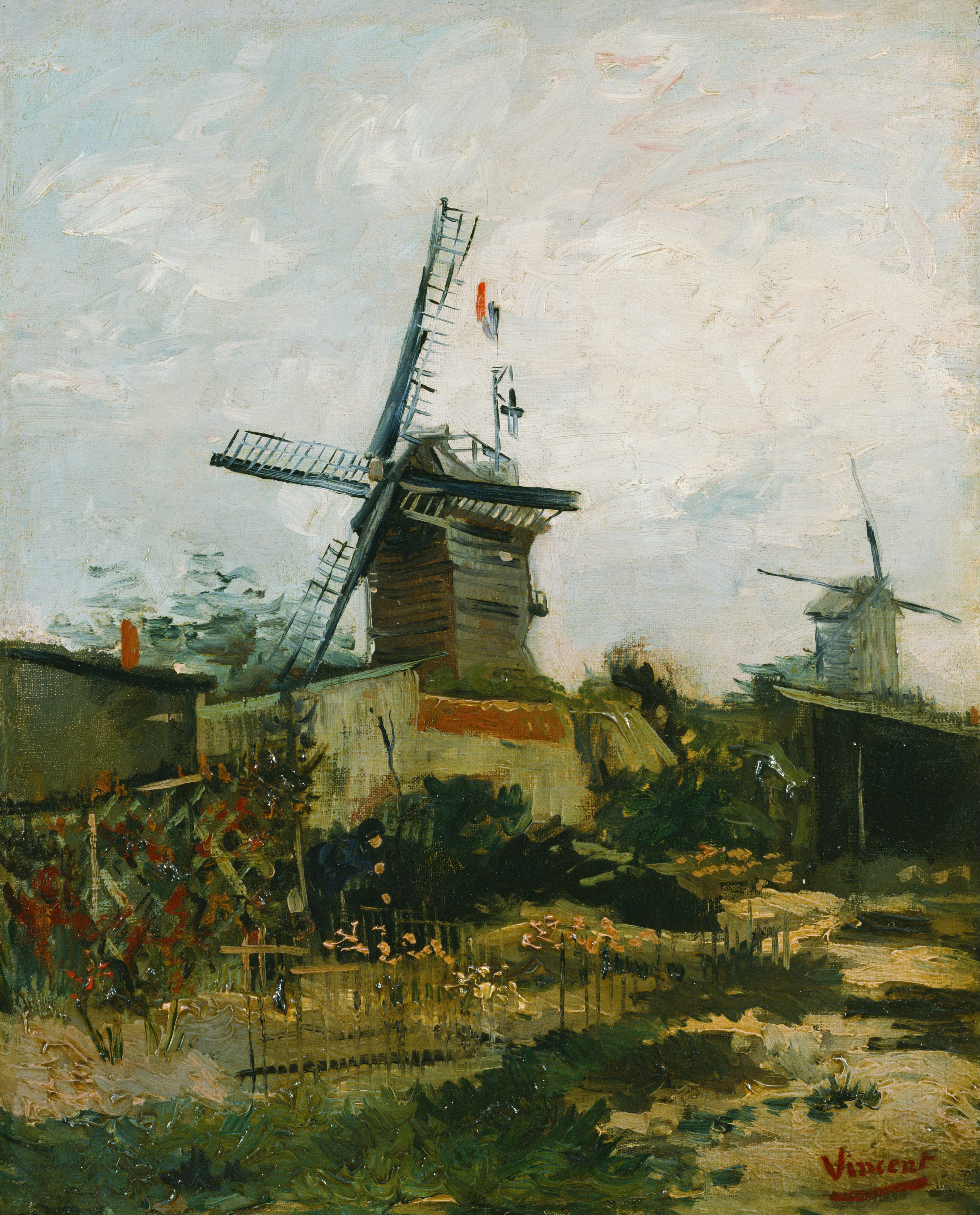 Windmills on Montmartre, 1886, by Vincent van Gogh