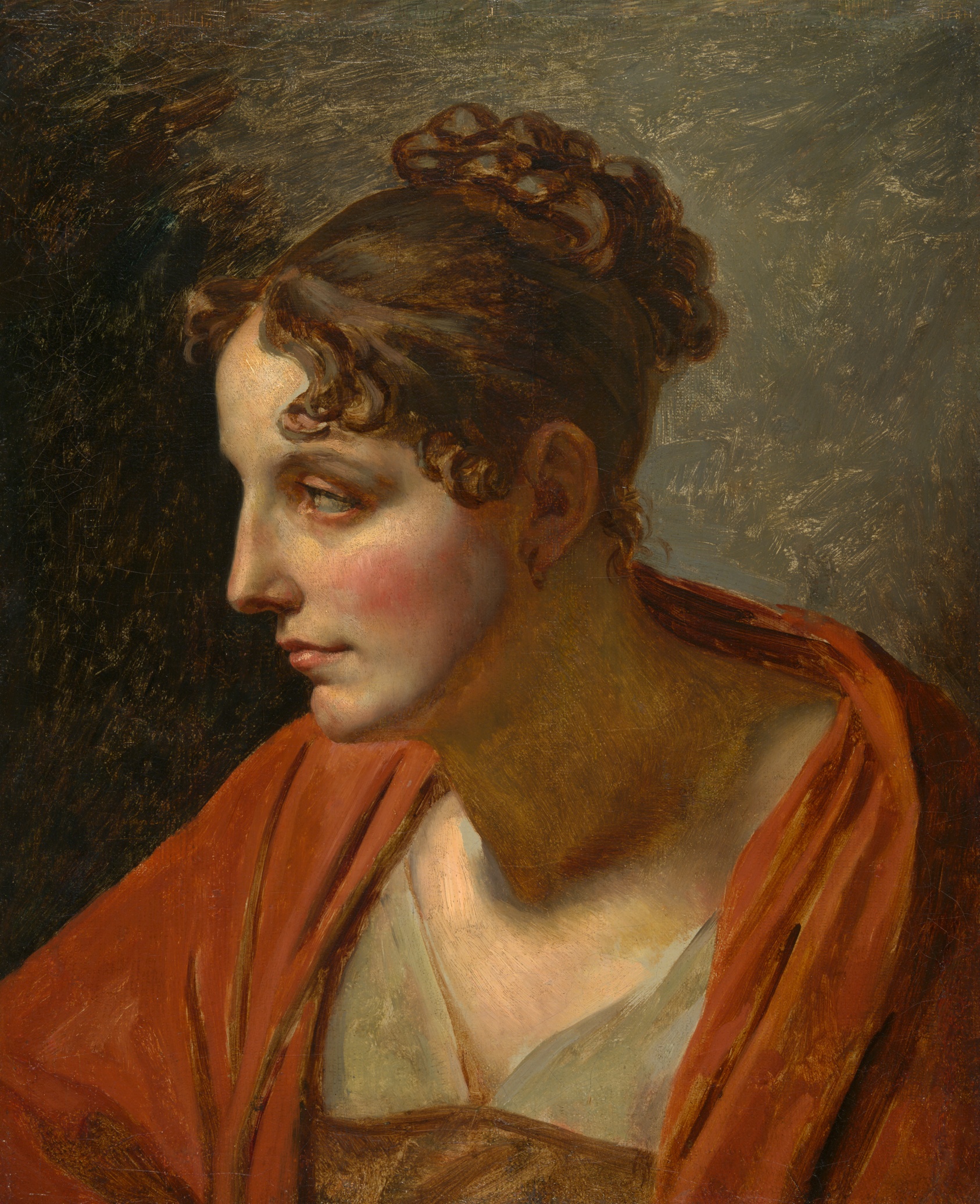 A work made of oil on canvas.