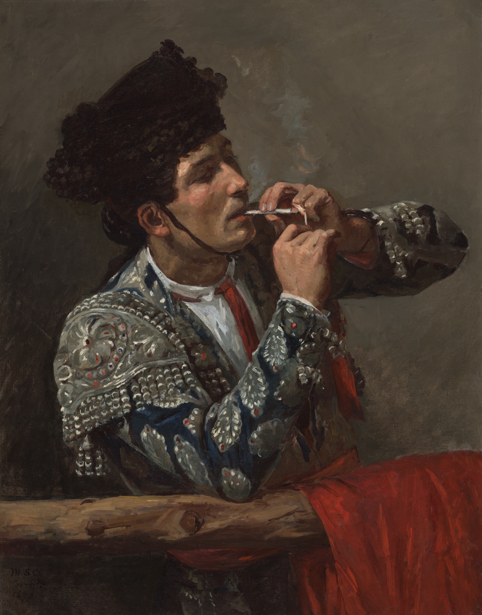 A work made of oil on canvas.