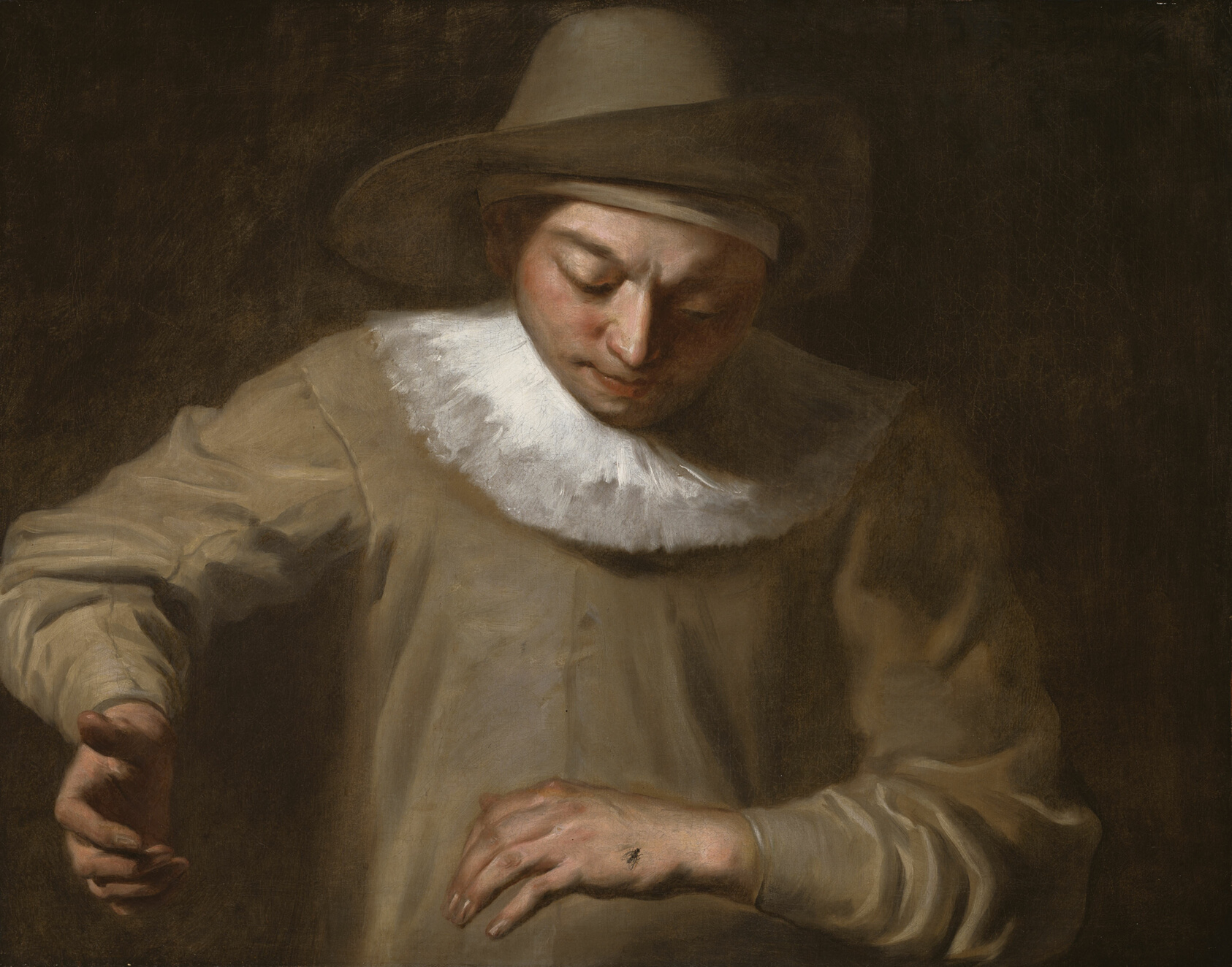 A work made of oil on canvas.