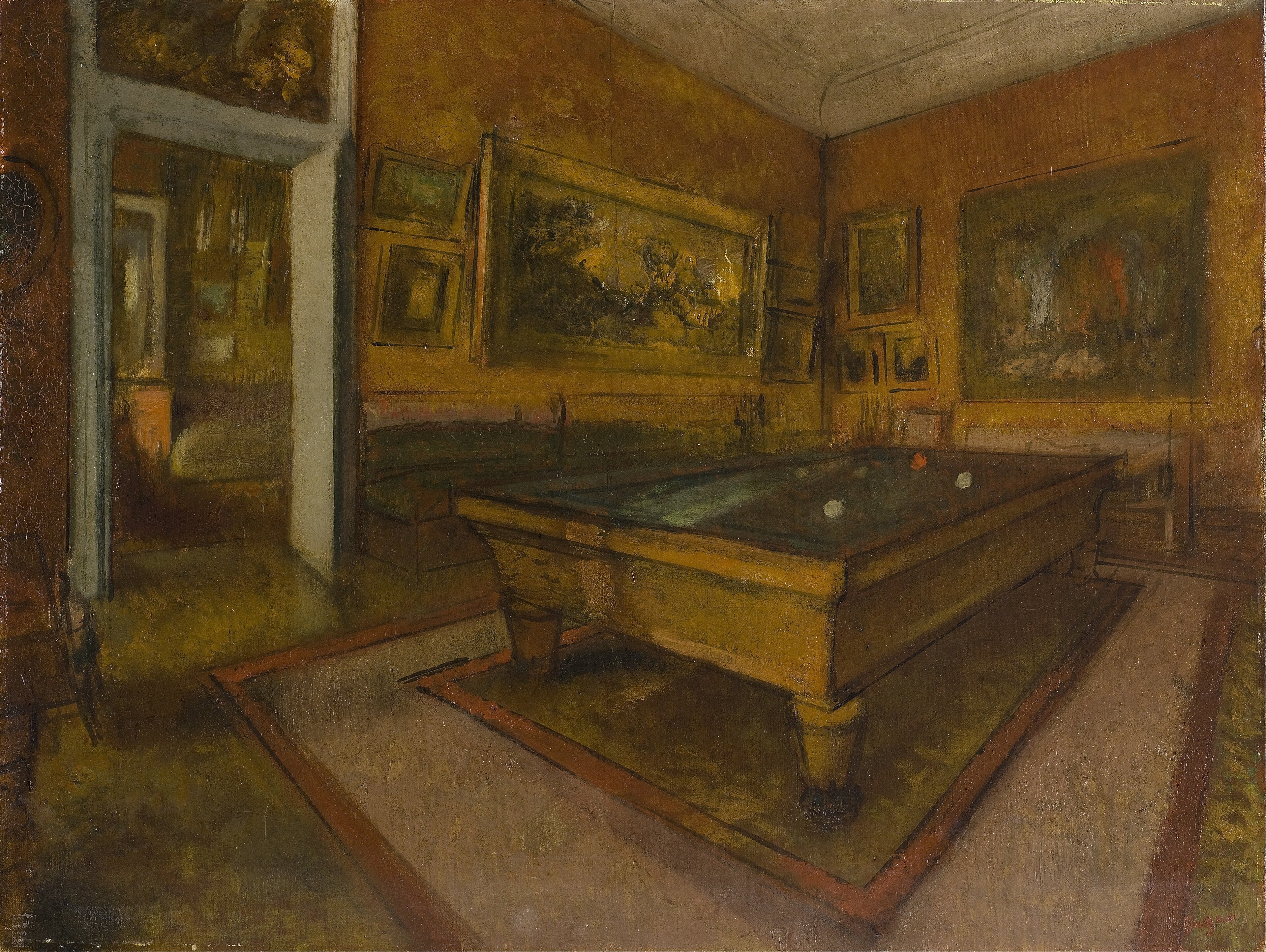 Salle de billard au Ménil-Hubert by Edgar Degas