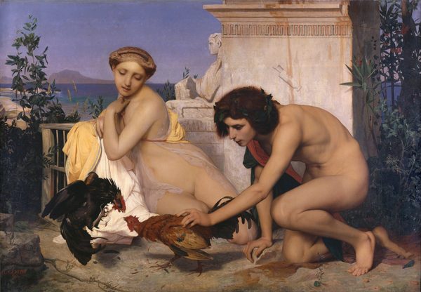 Un combat de coqs , dit aussi Jeunes Grecs faisant battre des coqs by Jean-Léon Gérôme